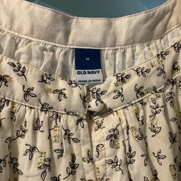 Old Navy Cream and Black Floral Long Sleeve Dress - Picture 3 of 3